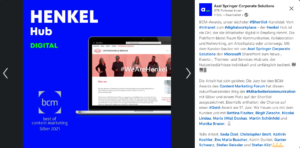 social media interne kommunikation konzern, henkel hub, henkel intranet