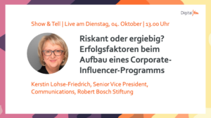 New Networking, Corporate Influencer, Markenbotschafter-Programm, Talk mit Kerstin Lohse-Friedrich